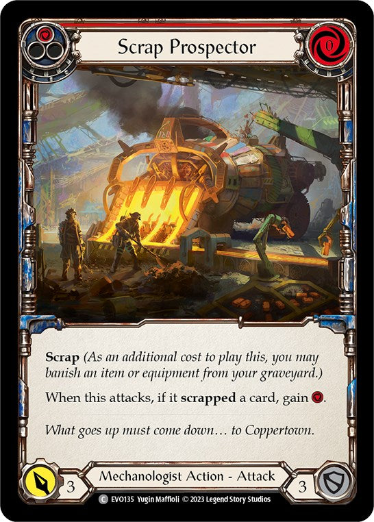 Scrap Prospector (Red) [EVO135] (Bright Lights)  Rainbow Foil | Good Games Cannington