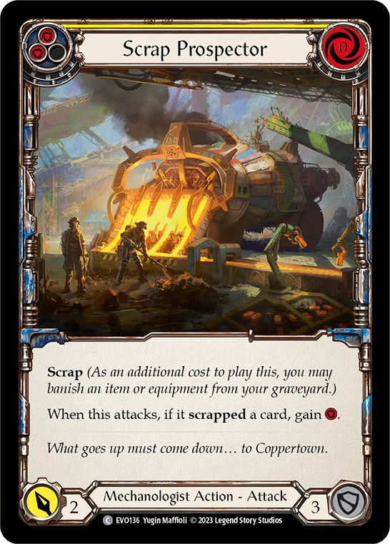Scrap Prospector (Yellow) [EVO136] (Bright Lights)  Rainbow Foil | Good Games Cannington