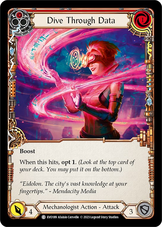 Dive Through Data (Red) [EVO189] (Bright Lights)  Rainbow Foil | Good Games Cannington