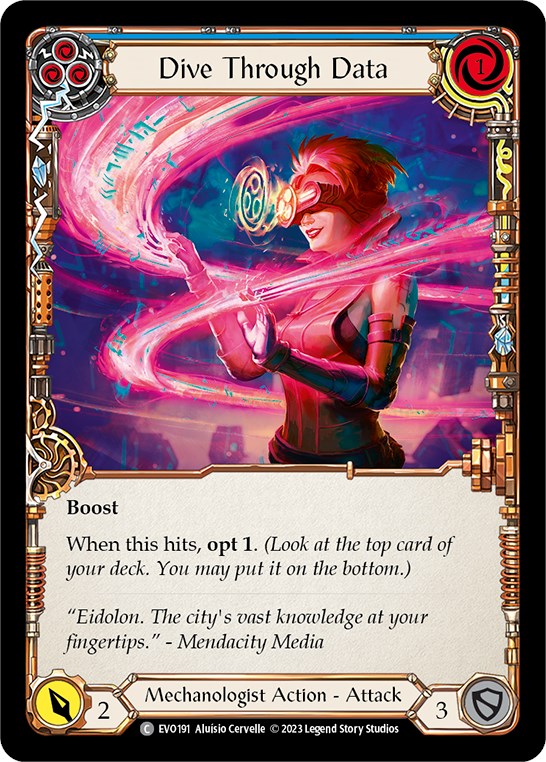 Dive Through Data (Blue) [EVO191] (Bright Lights)  Rainbow Foil | Good Games Cannington