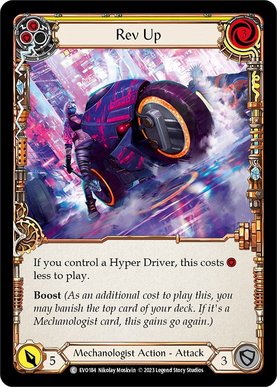 Rev Up (Yellow) [EVO184] (Bright Lights)  Rainbow Foil | Good Games Cannington