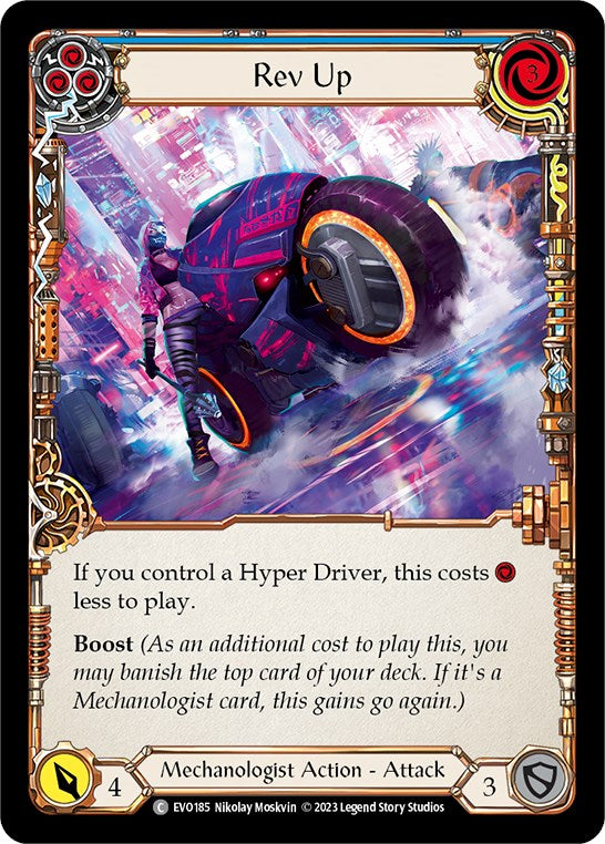 Rev Up (Blue) [EVO185] (Bright Lights)  Rainbow Foil | Good Games Cannington