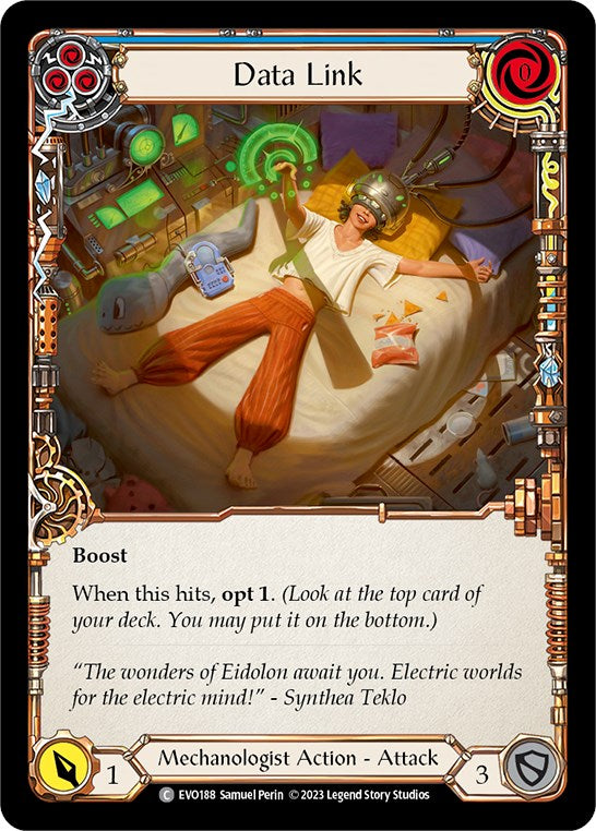 Data Link (Blue) [EVO188] (Bright Lights)  Rainbow Foil | Good Games Cannington