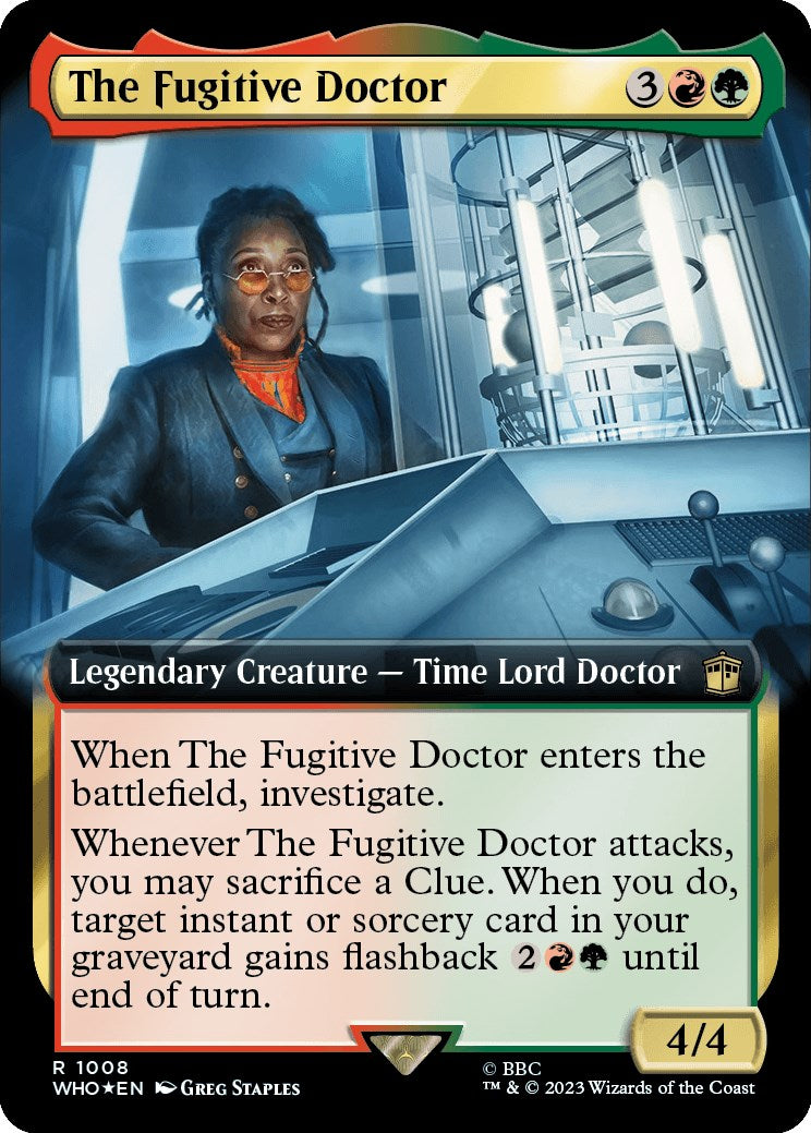 The Fugitive Doctor (Extended Art) (Surge Foil) [Doctor Who] | Good Games Cannington