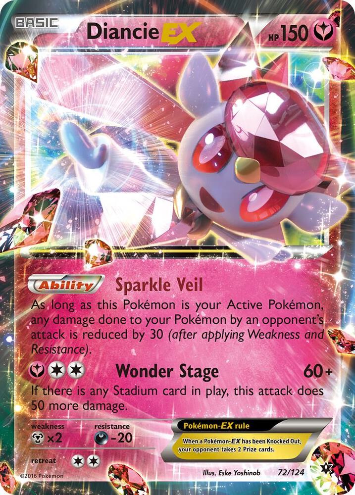 Diancie EX 72/124 (XY - Fates Collide)  - Holofoil | Good Games Cannington