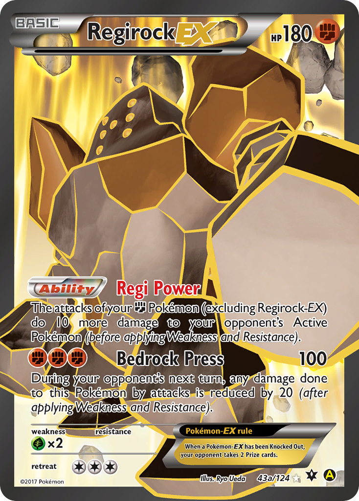 Regirock EX (43a/124) [Alternate Art Promos] | Good Games Cannington