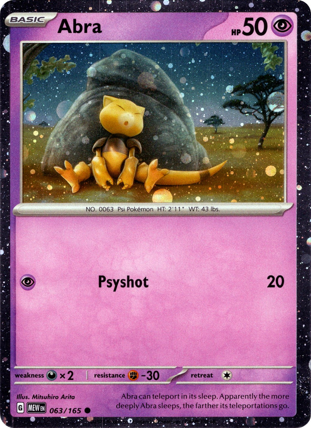 Abra (063/165) (Cosmos Holo) [Miscellaneous Cards] | Good Games Cannington