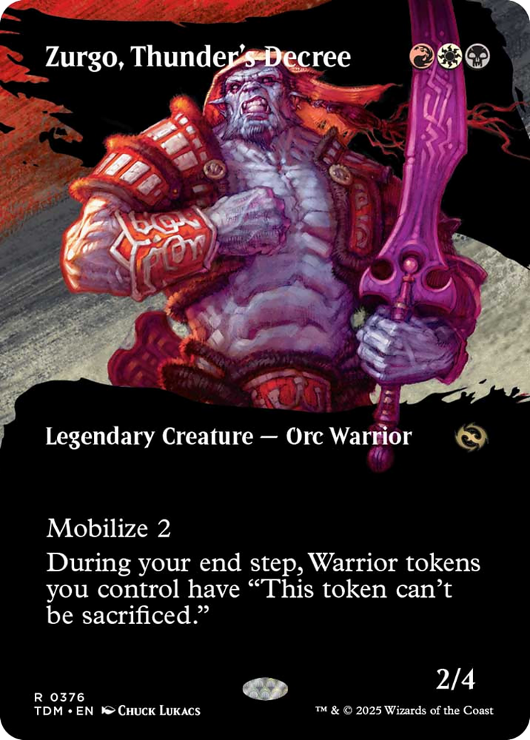 Zurgo, Thunder's Decree (Borderless) [Tarkir: Dragonstorm] | Good Games Cannington