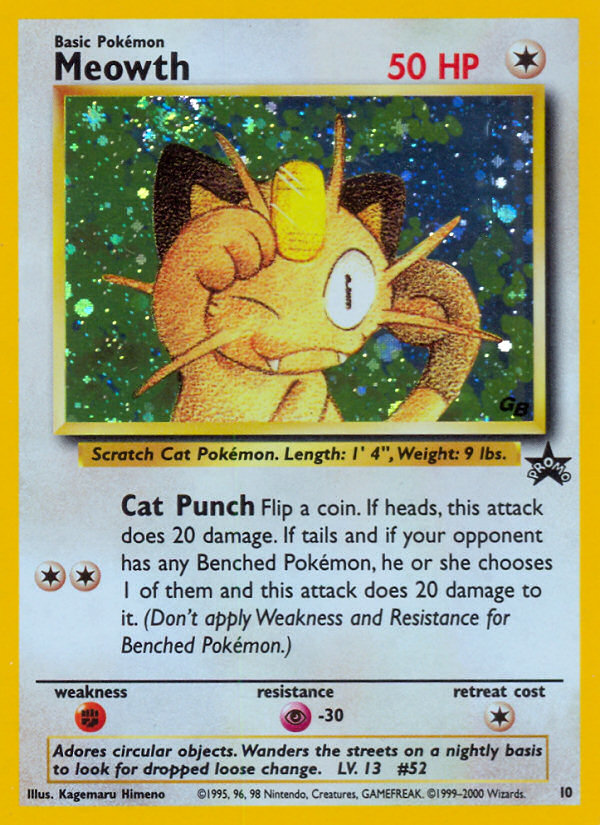 Meowth (10) [Wizards of the Coast: Black Star Promos] | Good Games Cannington