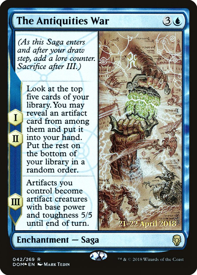 The Antiquities War [Dominaria Prerelease Promos] | Good Games Cannington