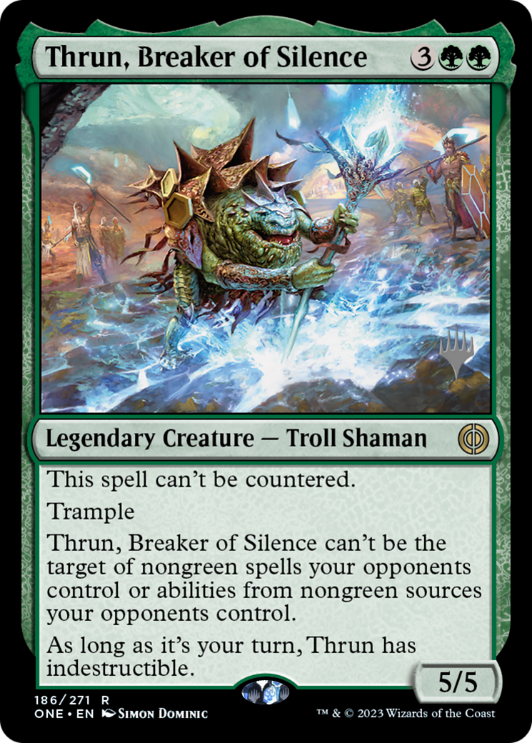 Thrun, Breaker of Silence (Promo Pack) [Phyrexia: All Will Be One Promos] | Good Games Cannington