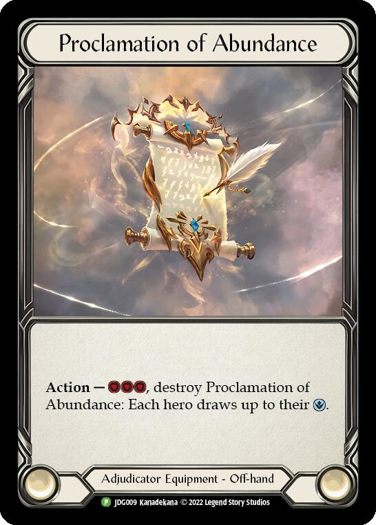 Proclamation of Abundance [JDG009] (Promo)  Cold Foil | Good Games Cannington