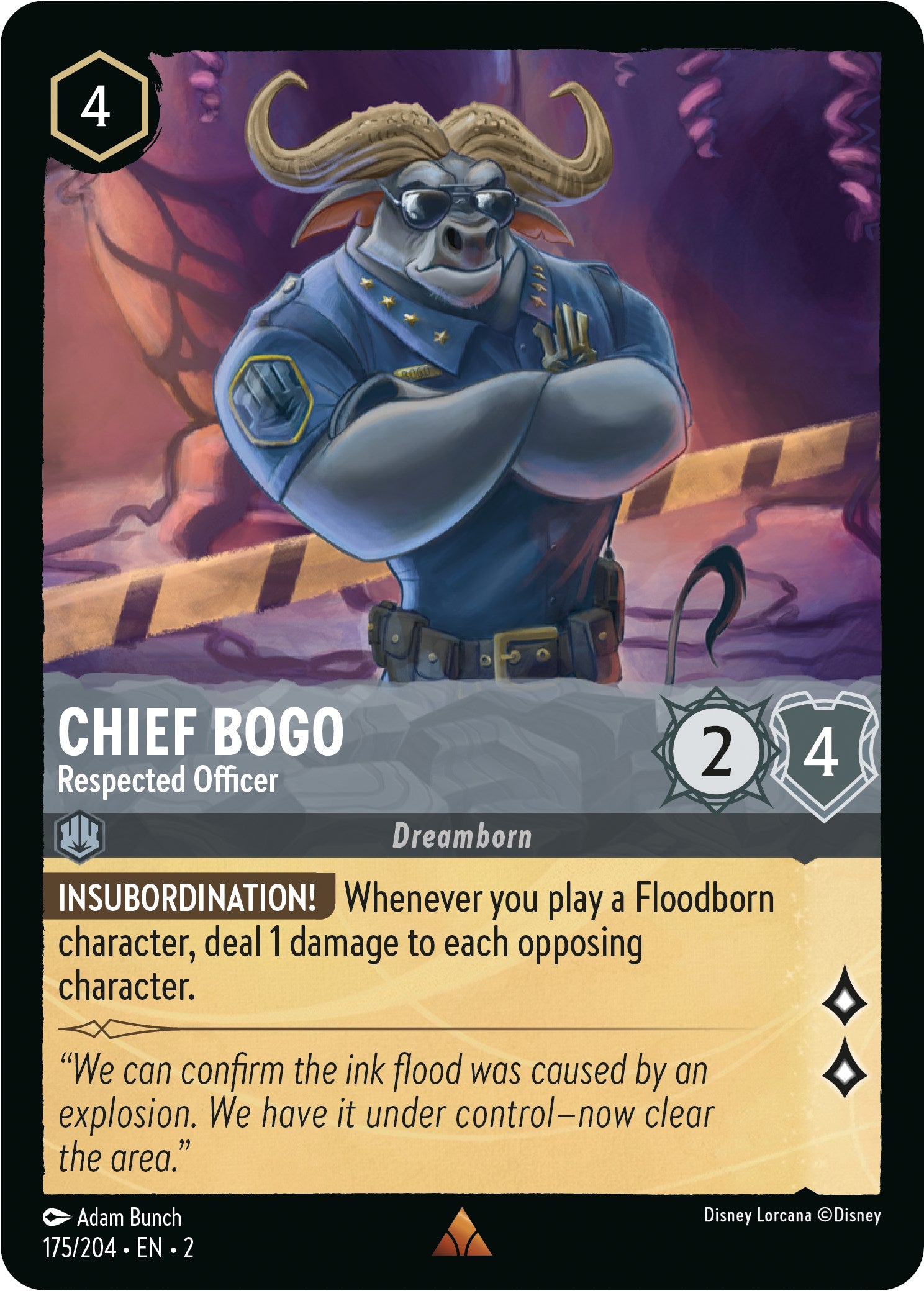 Chief Bogo - Respected Officer (175/204) [Rise of the Floodborn] | Good Games Cannington