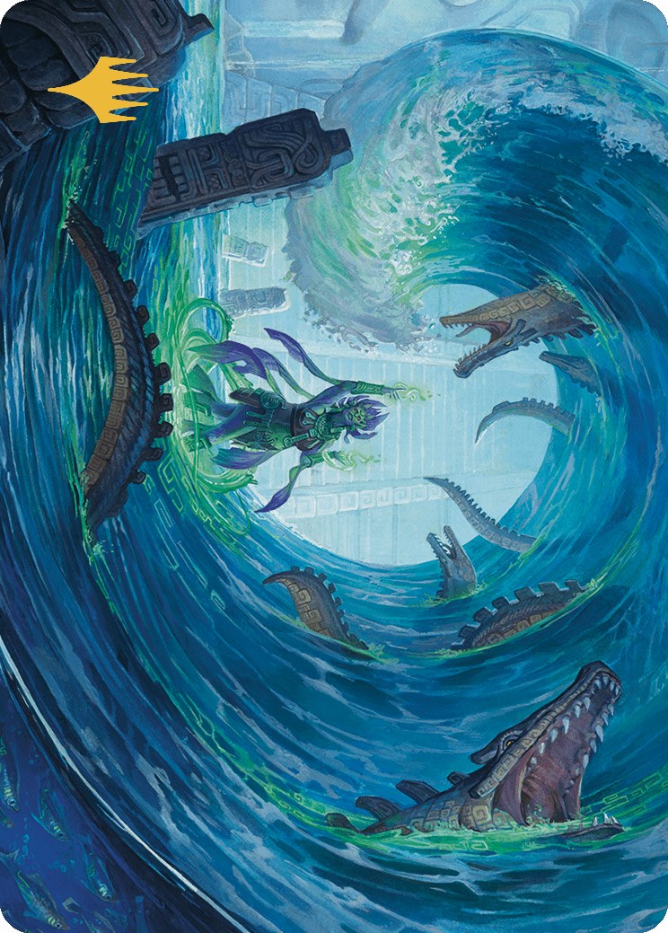 Wave Goodbye Art Card (Gold-Stamped Planeswalker Symbol) [The Lost Caverns of Ixalan Art Series] | Good Games Cannington