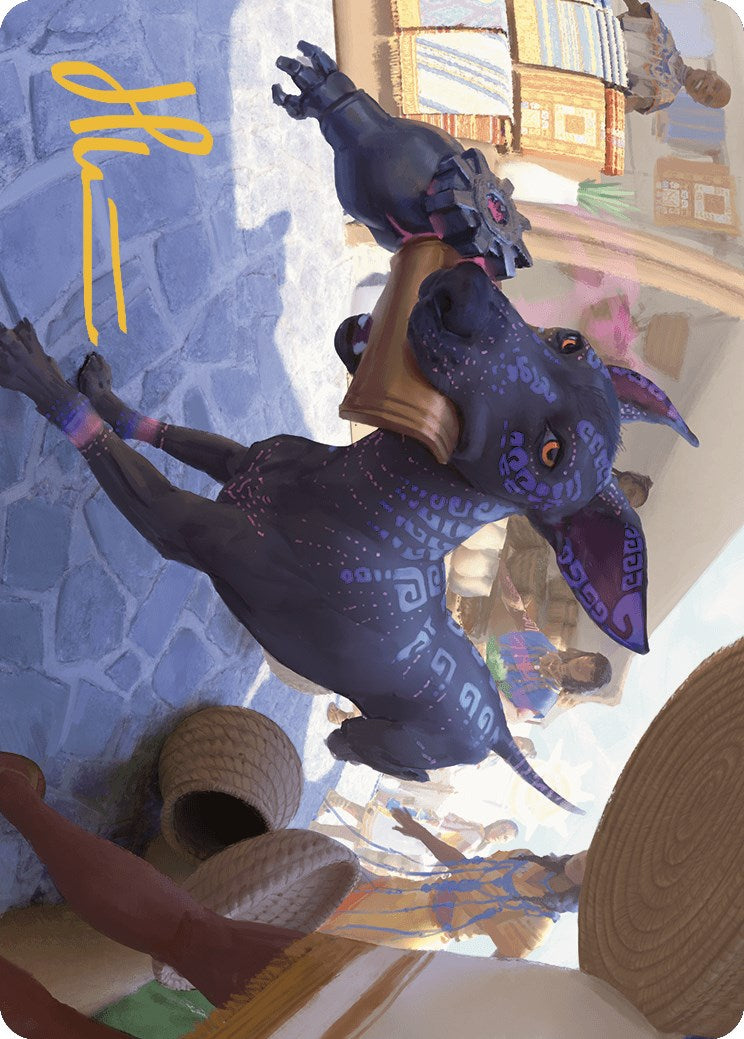 Mischievous Pup Art Card (Gold-Stamped Signature) [The Lost Caverns of Ixalan Art Series] | Good Games Cannington