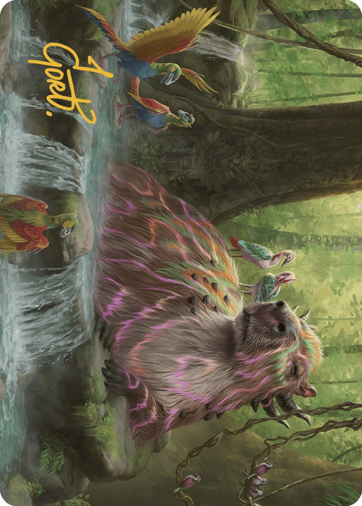 Basking Capybara Art Card (Gold-Stamped Signature) [The Lost Caverns of Ixalan Art Series] | Good Games Cannington