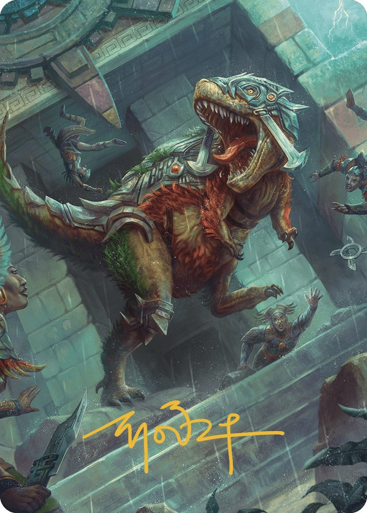 Carnage Tyrant Art Card (Gold-Stamped Signature) [The Lost Caverns of Ixalan Art Series] | Good Games Cannington