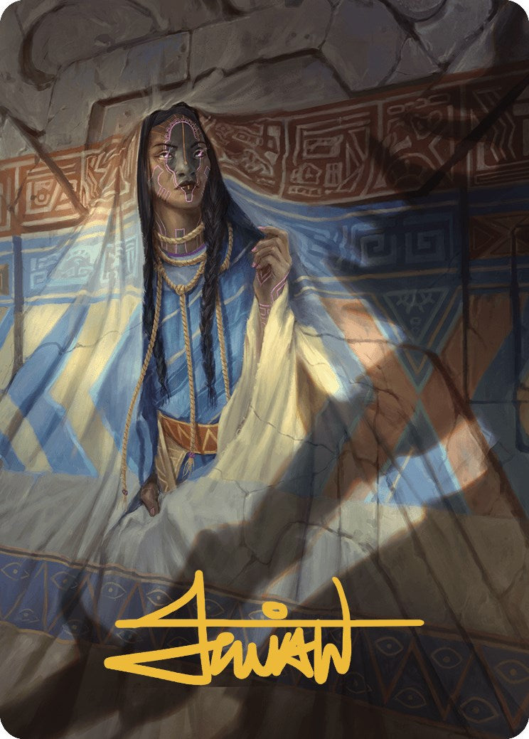 Whispersilk Cloak Art Card (Gold-Stamped Signature) [The Lost Caverns of Ixalan Art Series] | Good Games Cannington