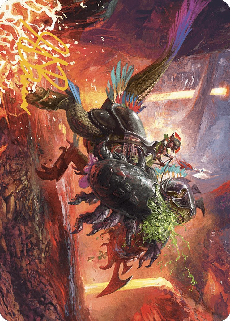 Triumphant Chomp Art Card (Gold-Stamped Signature) [The Lost Caverns of Ixalan Art Series] | Good Games Cannington