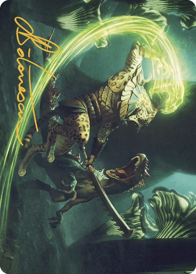 Contest of Claws Art Card (Gold-Stamped Signature) [The Lost Caverns of Ixalan Art Series] | Good Games Cannington