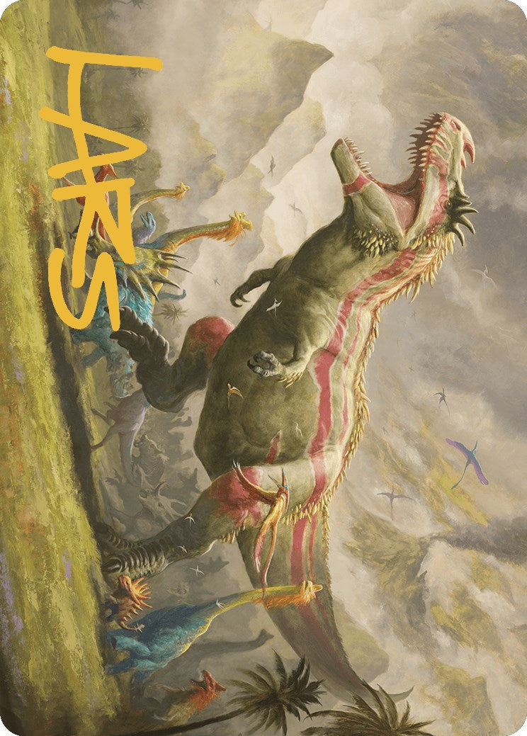 Ghalta, Stampede Tyrant Art Card (Gold-Stamped Signature) [The Lost Caverns of Ixalan Art Series] | Good Games Cannington