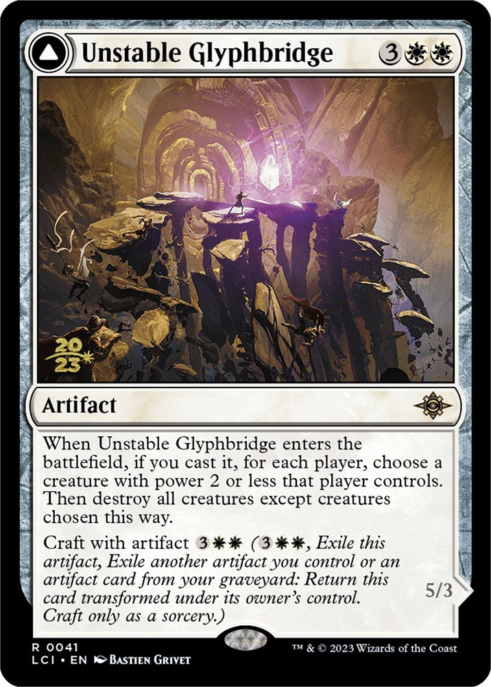 Unstable Glyphbridge // Sandswirl Wanderglyph [The Lost Caverns of Ixalan Prerelease Cards] | Good Games Cannington