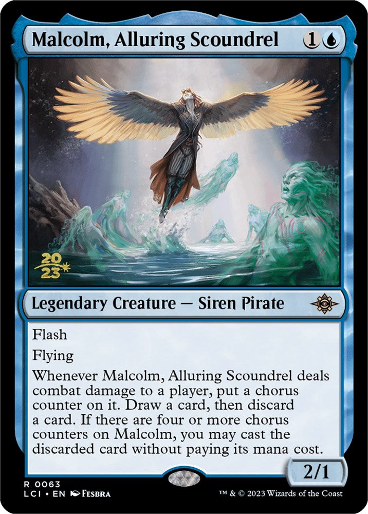 Malcolm, Alluring Scoundrel [The Lost Caverns of Ixalan Prerelease Cards] | Good Games Cannington
