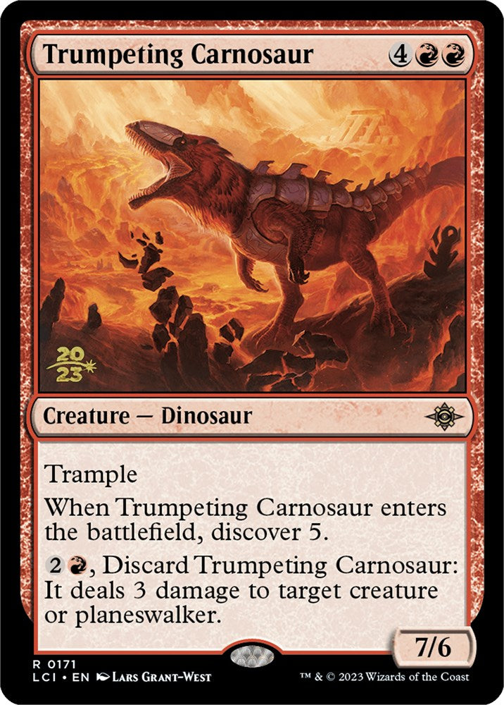 Trumpeting Carnosaur [The Lost Caverns of Ixalan Prerelease Cards] | Good Games Cannington