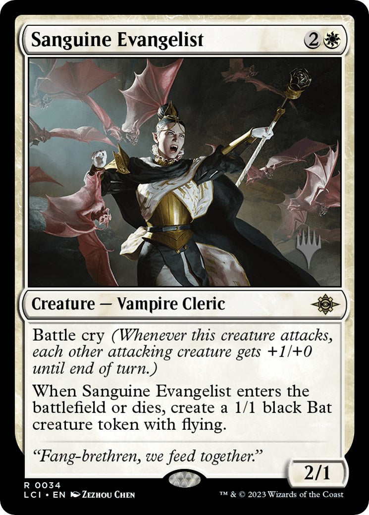 Sanguine Evangelist (Promo Pack) [The Lost Caverns of Ixalan Promos] | Good Games Cannington