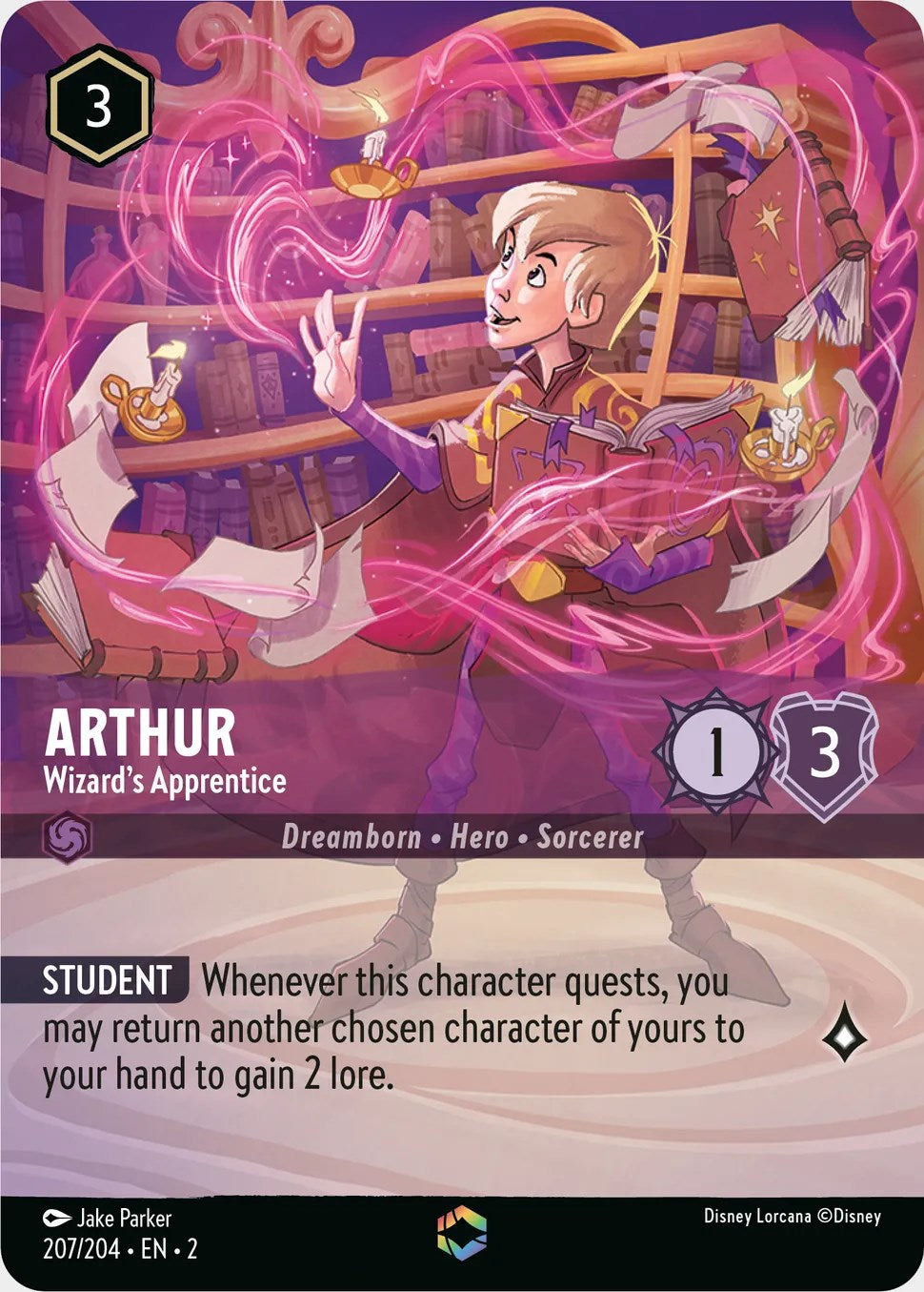 Arthur - Wizard's Apprentice (Enchanted) (207/204) [Rise of the Floodborn] | Good Games Cannington