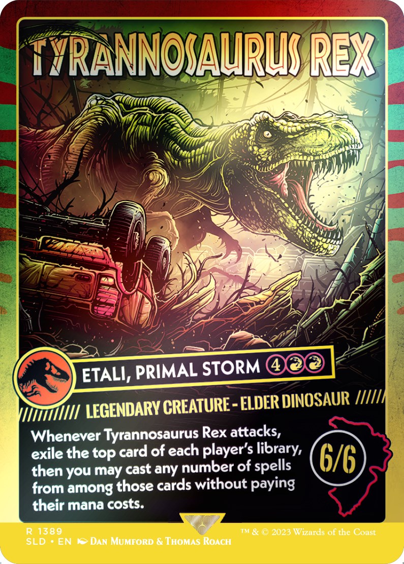 Tyrannosaurus Rex - Etali, Primal Storm (Rainbow Foil) [Secret Lair Drop Series] | Good Games Cannington
