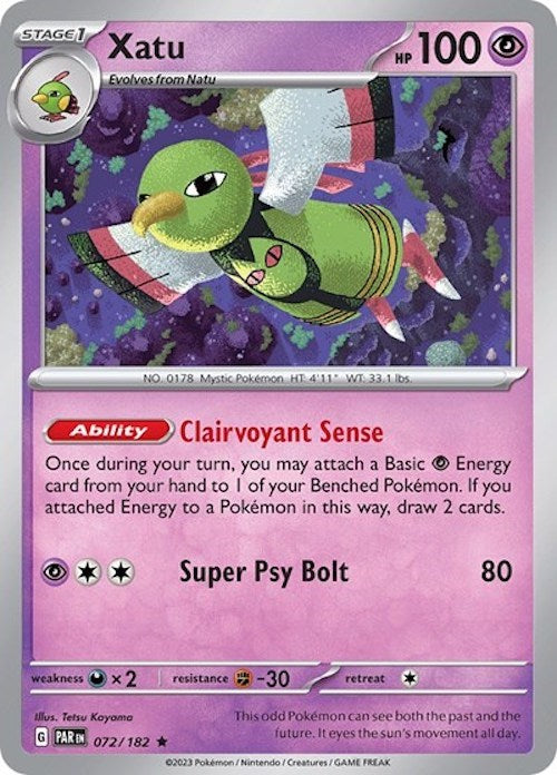 Xatu (072/182) (Build & Battle Box) [Scarlet & Violet: Paradox Rift] | Good Games Cannington