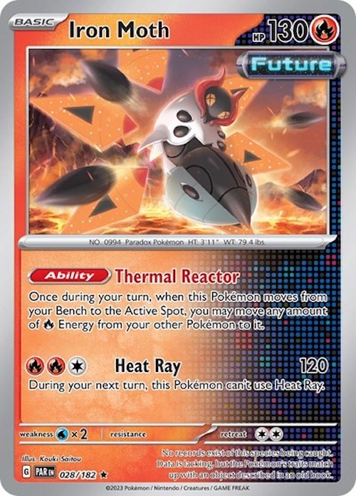 Iron Moth (028/182) (Cosmos Holo) [Scarlet & Violet: Paradox Rift] | Good Games Cannington