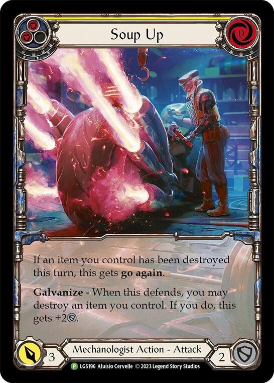 Soup Up (Yellow) [LGS196] (Promo)  Rainbow Foil | Good Games Cannington