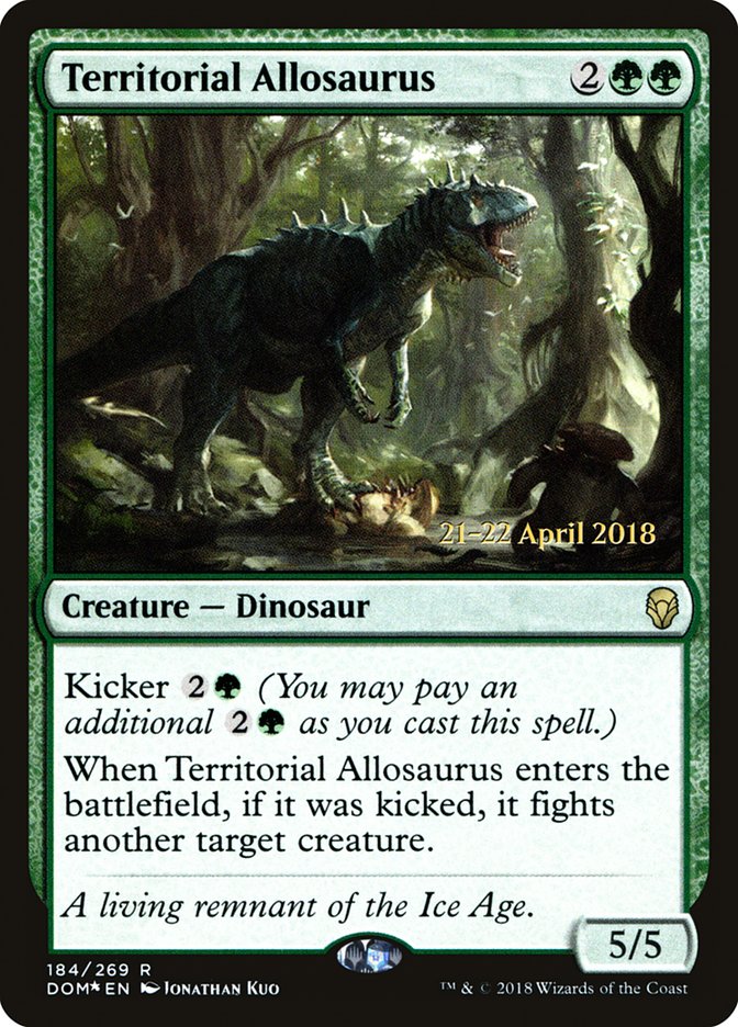 Territorial Allosaurus [Dominaria Prerelease Promos] | Good Games Cannington