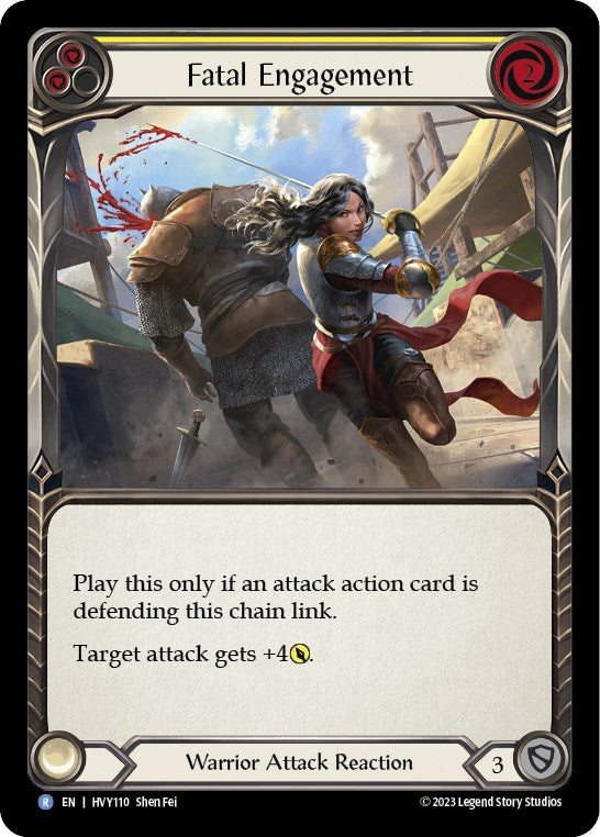 Fatal Engagement (Yellow) [HVY110] (Heavy Hitters)  Rainbow Foil | Good Games Cannington