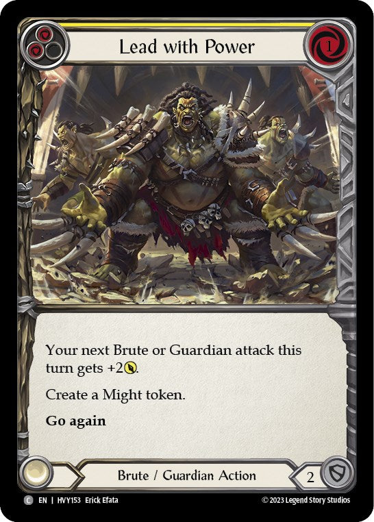 Lead with Power (Yellow) [HVY153] (Heavy Hitters)  Rainbow Foil | Good Games Cannington