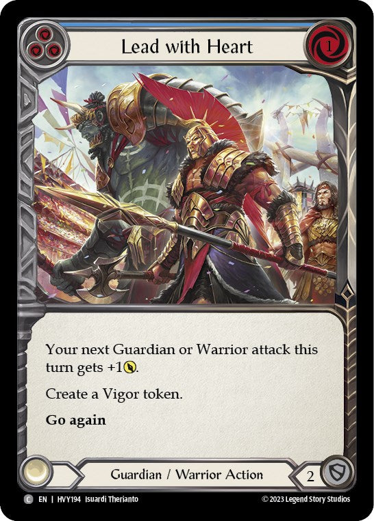 Lead with Heart (Blue) [HVY194] (Heavy Hitters)  Rainbow Foil | Good Games Cannington