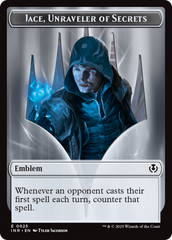 Human Wizard // Emblem - Jace, Unraveler of Secrets Double-Sided Token [Innistrad Remastered Tokens] | Good Games Cannington