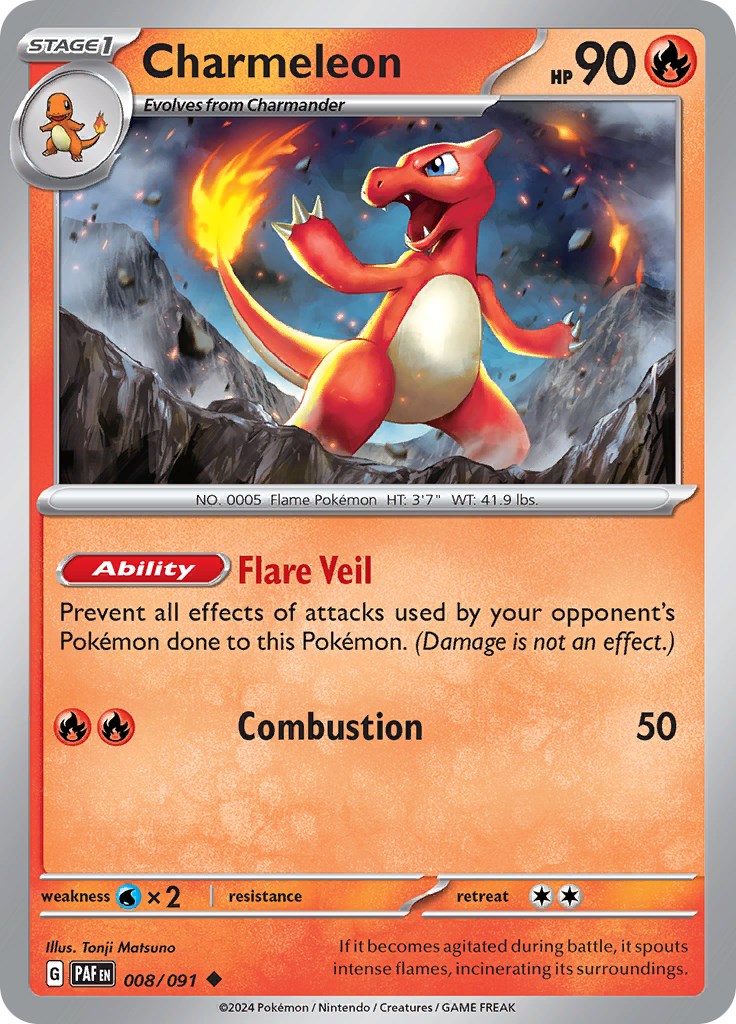Charmeleon (008/091) [Scarlet & Violet: Paldean Fates] | Good Games Cannington