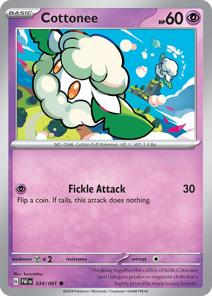 Cottonee (034/091) [Scarlet & Violet: Paldean Fates] | Good Games Cannington