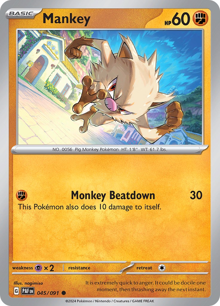 Mankey (045/091) [Scarlet & Violet: Paldean Fates] | Good Games Cannington