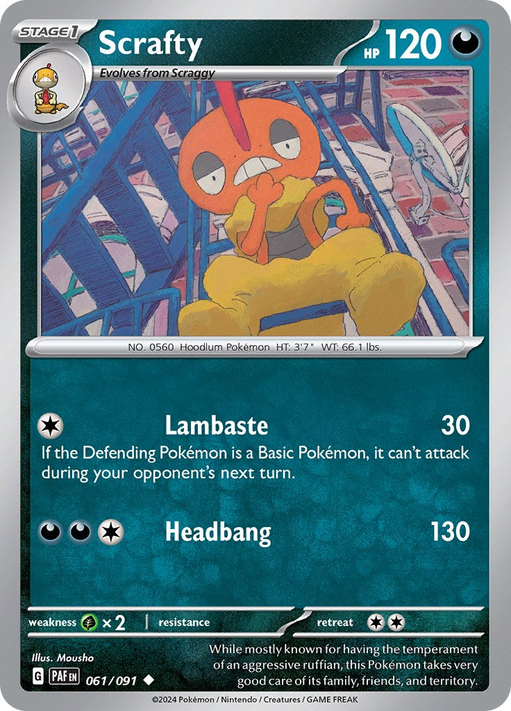Scrafty (061/091) [Scarlet & Violet: Paldean Fates] | Good Games Cannington