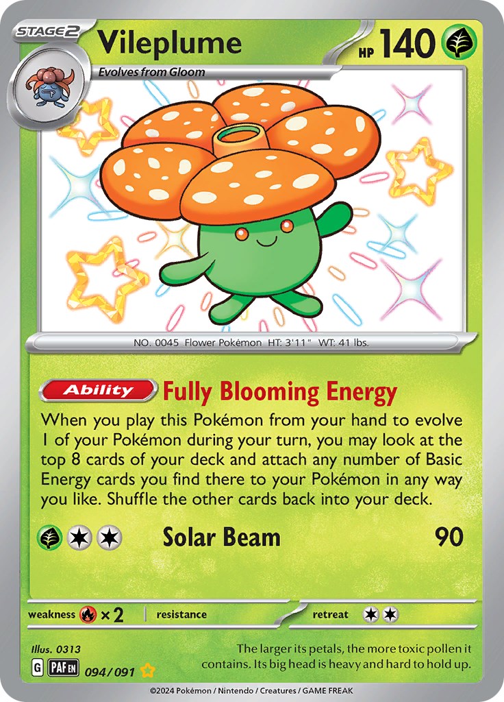 Vileplume (094/091) [Scarlet & Violet: Paldean Fates] | Good Games Cannington