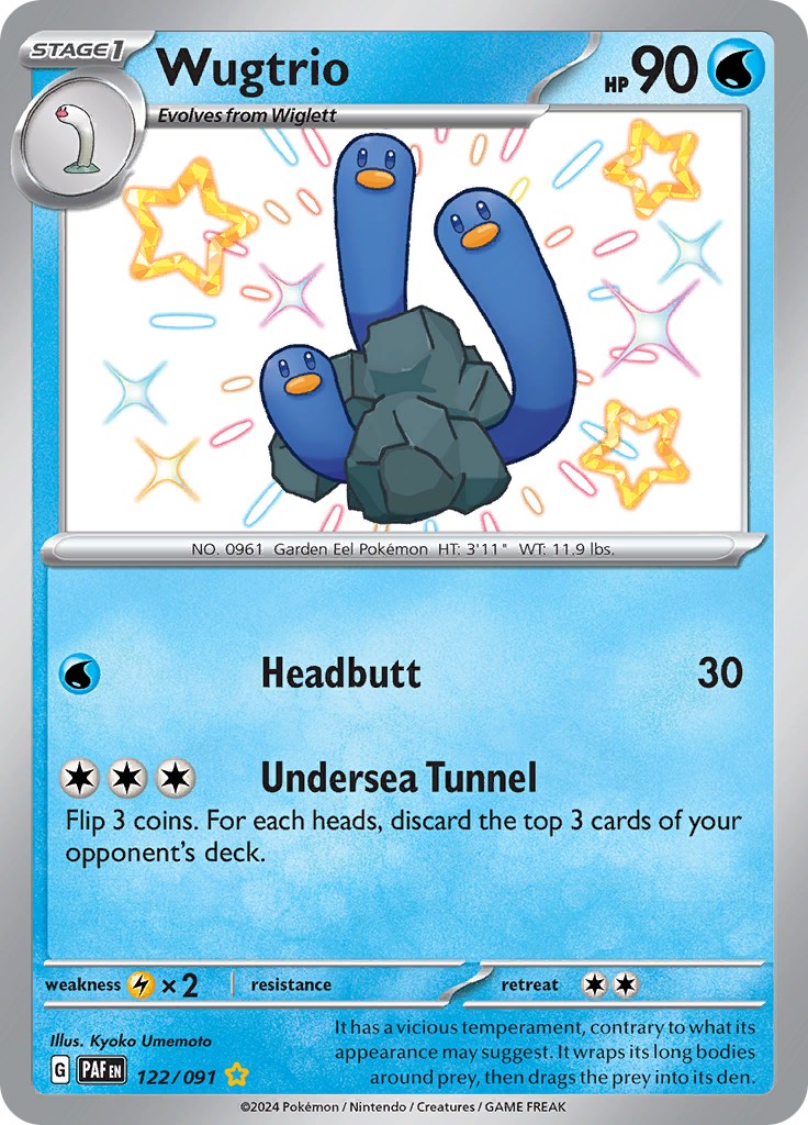 Wugtrio (122/091) [Scarlet & Violet: Paldean Fates] | Good Games Cannington