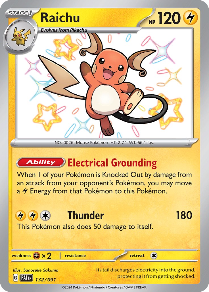 Raichu (132/091) [Scarlet & Violet: Paldean Fates] | Good Games Cannington