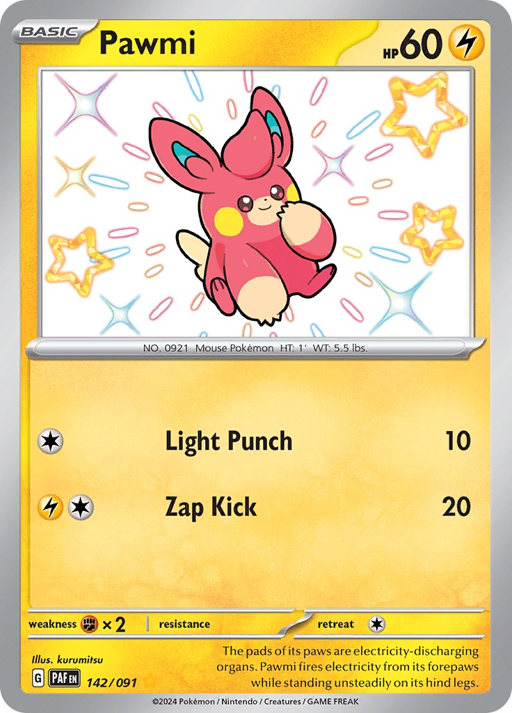 Pawmi (142/091) [Scarlet & Violet: Paldean Fates] | Good Games Cannington