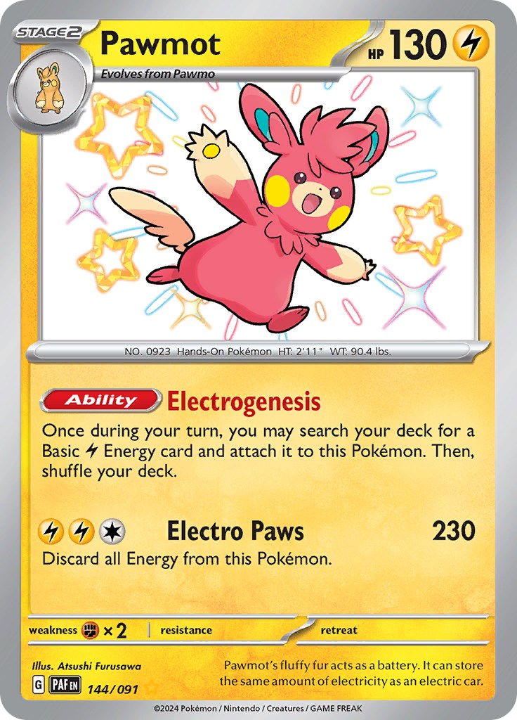 Pawmot (144/091) [Scarlet & Violet: Paldean Fates] | Good Games Cannington
