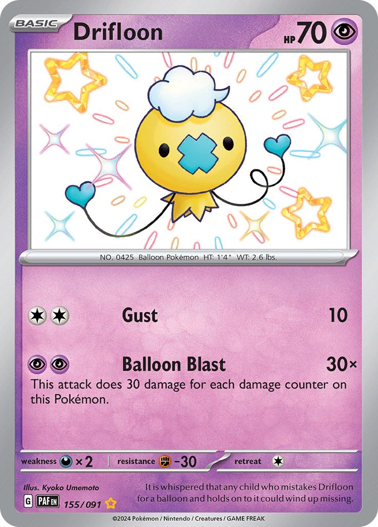 Drifloon (155/091) [Scarlet & Violet: Paldean Fates] | Good Games Cannington