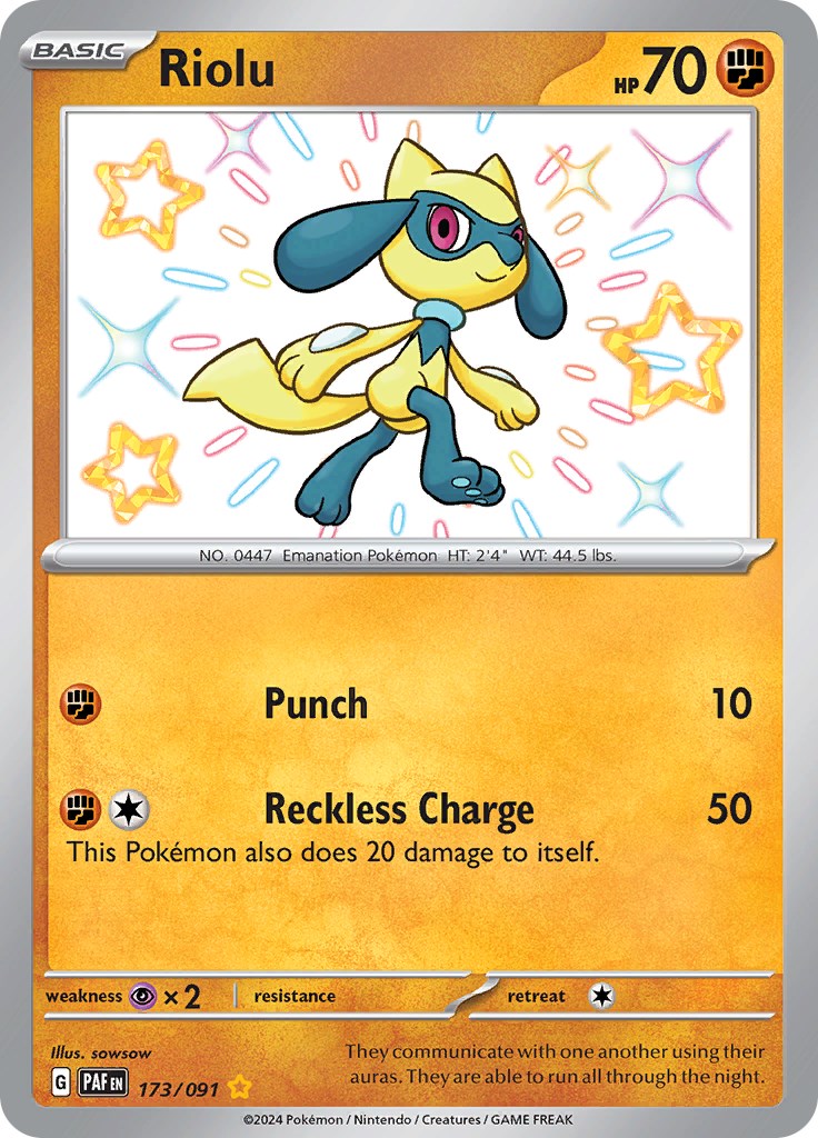 Riolu (173/091) [Scarlet & Violet: Paldean Fates] | Good Games Cannington